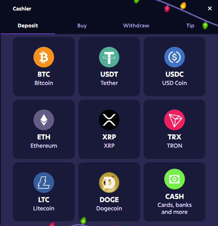 Roobet payment methods for depositing