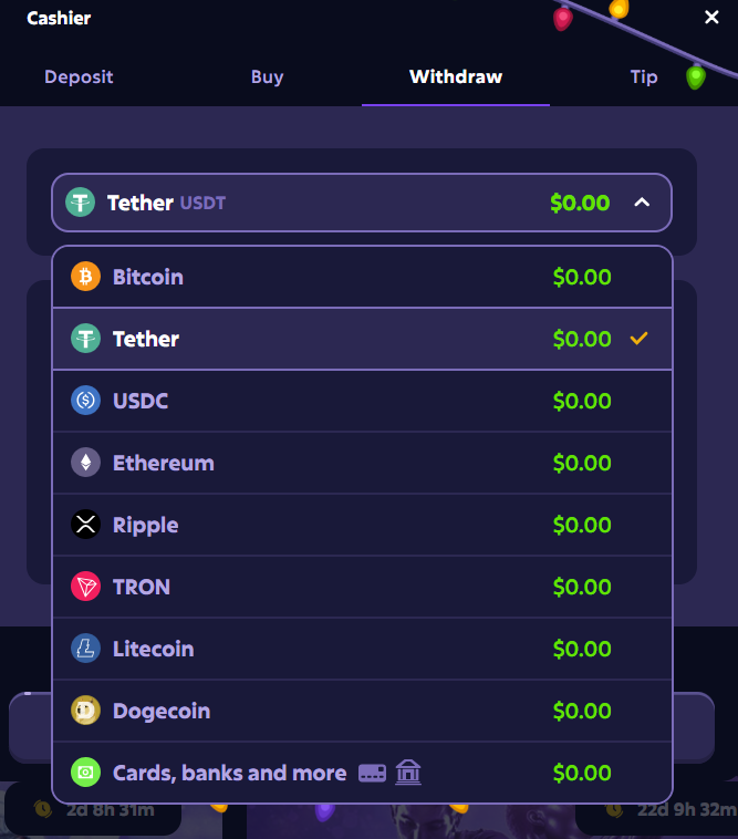 Roobet withdrawal methods and speed